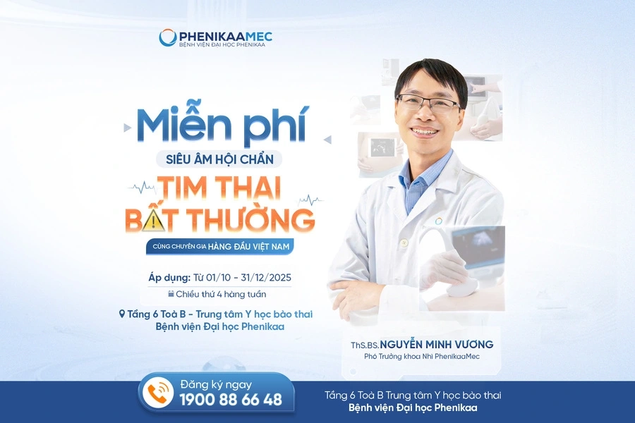 PhenikaaMec miễn phí siêu âm hội chẩn tim thai bất thường cùng chuyên gia hàng đầu cả nước