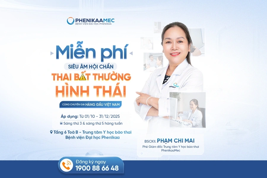 PhenikaaMec miễn phí siêu âm hội chẩn thai bất thường hình thái cùng chuyên gia hàng đầu Việt Nam 