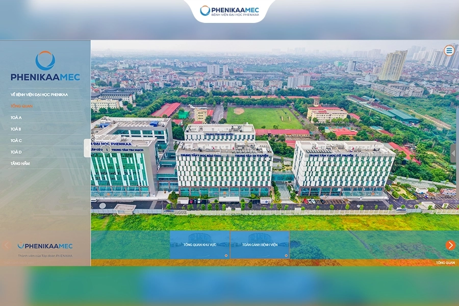 Tham quan Bệnh viện Đại học Phenikaa “tại nhà” qua tính năng thực tế ảo VR Tour 360 