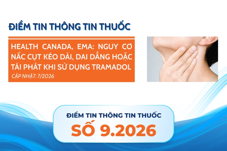 Heath Canada, Ema: Nguy cơ nấc cụt kéo dài dai dẳng hoặc tái phát khi sử dụng Tramadol
