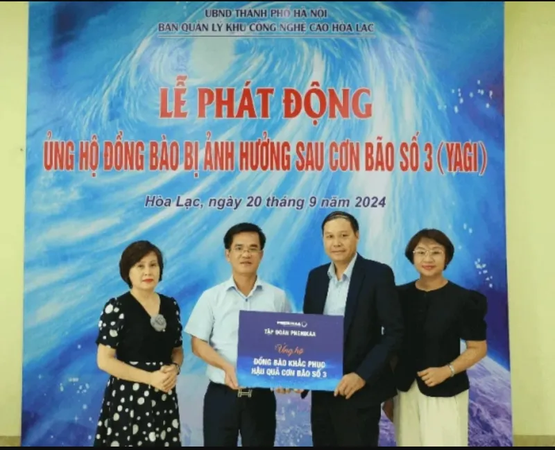 Tập đoàn Phenikaa tiếp tục ủng hộ hơn 400 triệu đồng hỗ trợ đồng bào chịu ảnh hưởng bởi bão số 3