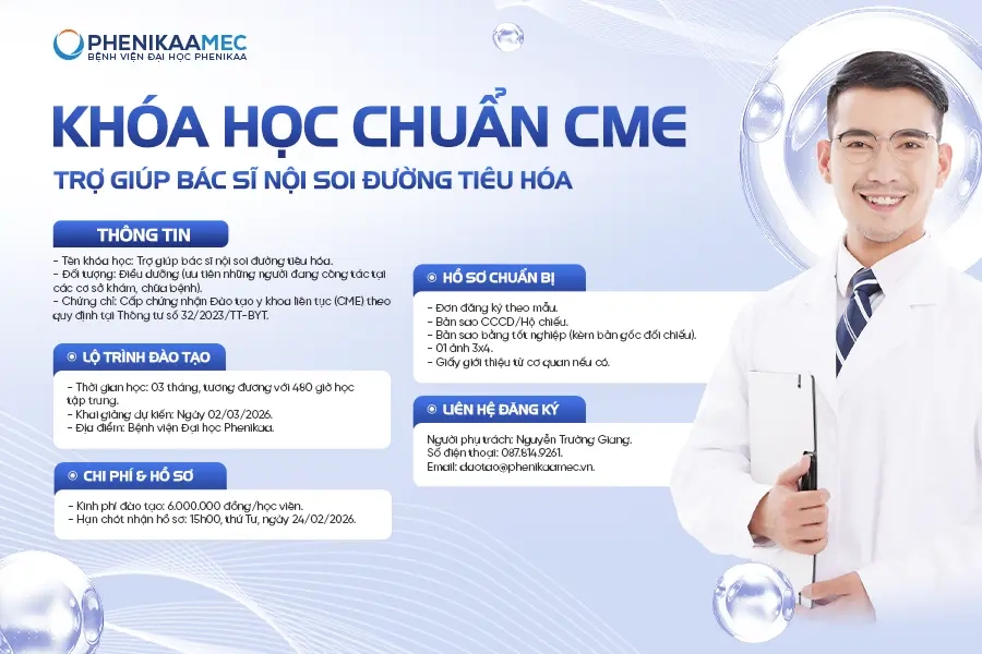 Thông báo tuyển sinh khóa đào tạo trợ giúp bác sĩ nội soi đường tiêu hóa