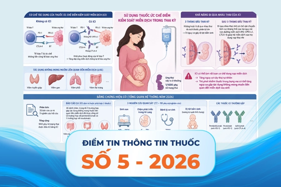 Cân nhắc Sử dụng các thuốc ức chế điểm kiểm soát miễn dịch từ giai đoạn thứ 2 trong thai kỳ