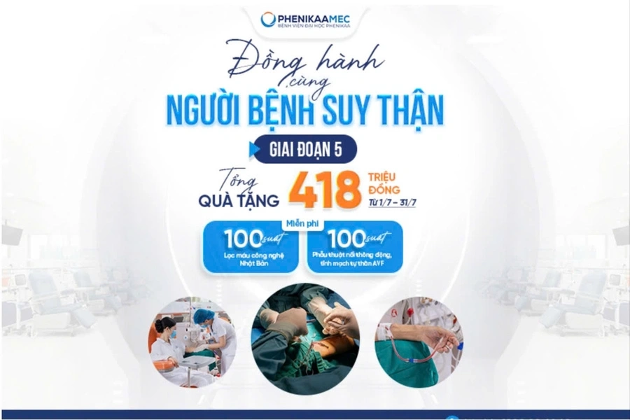 Miễn phí lọc máu và phẫu thuật AVF cho bệnh nhân suy thận mạn giai đoạn 5