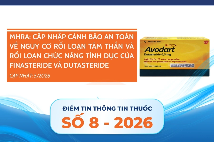MHRA: Cập nhật cảnh báo an toàn về nguy cơ rối loạn tâm thần và rối loạn chức năng tình dục của Finasteride và Dutasteride