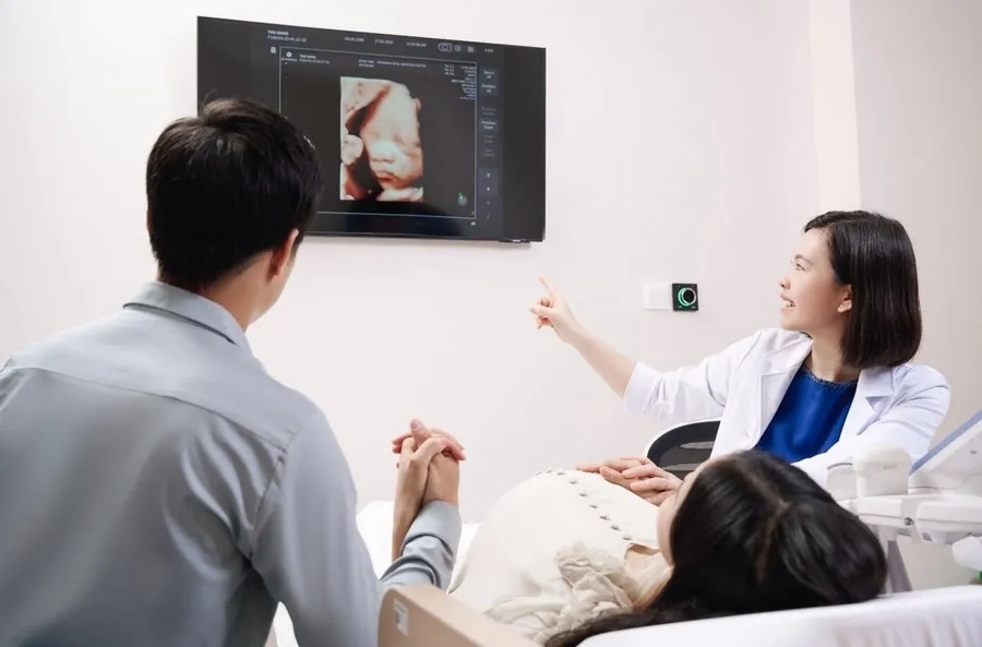 Hình ảnh siêu âm định kỳ giúp bác sĩ quan sát hình thái thai nhi rõ nét. 