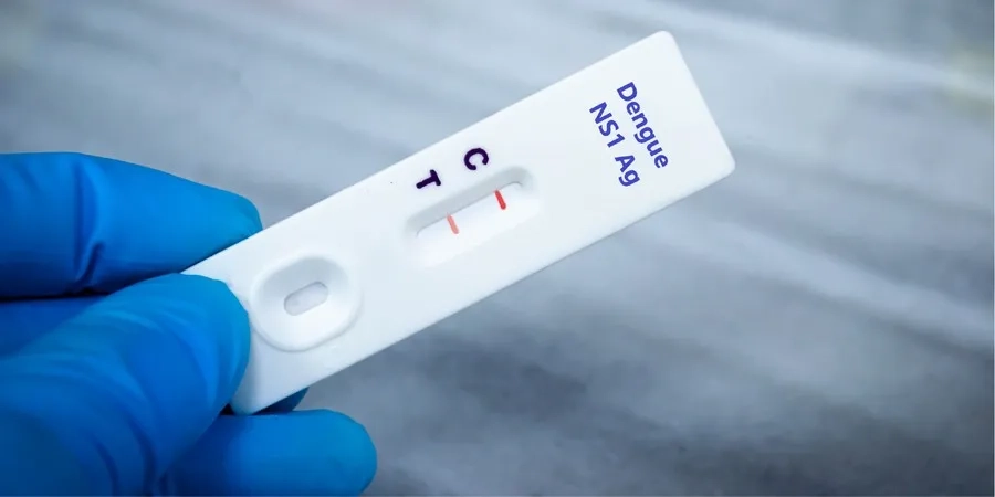 Kết quả dương tính được xác định khi que test xuất hiện đồng thời vạch chứng và vạch test