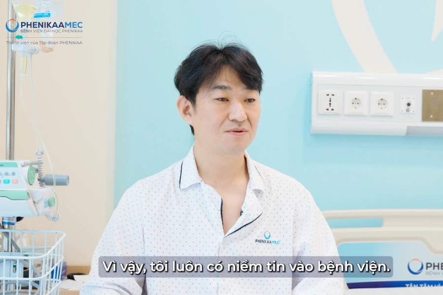 Người bệnh Hàn Quốc điều trị viêm phổi tại PhenikaaMec, cải thiện rõ rệt sau 5 ngày