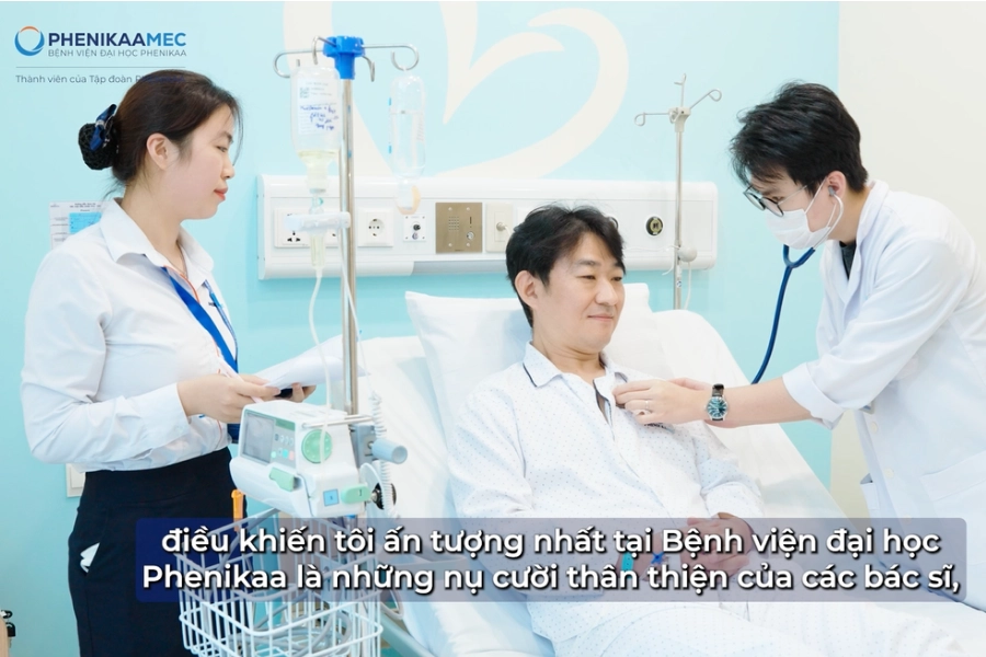Người bệnh Hàn Quốc điều trị viêm phổi tại PhenikaaMec, cải thiện rõ rệt sau 5 ngày