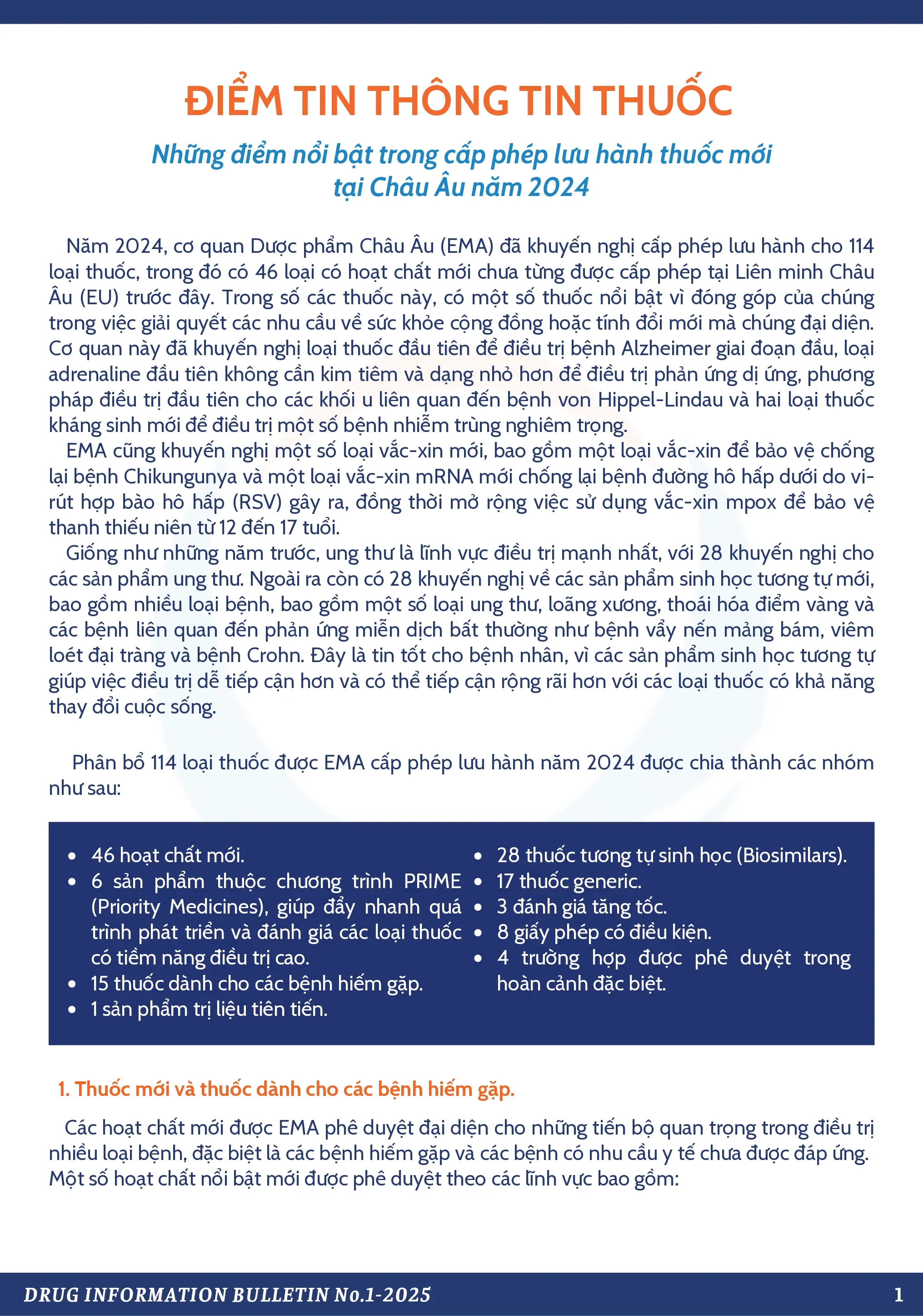 Thông Tin Thuốc: Số 1-2025