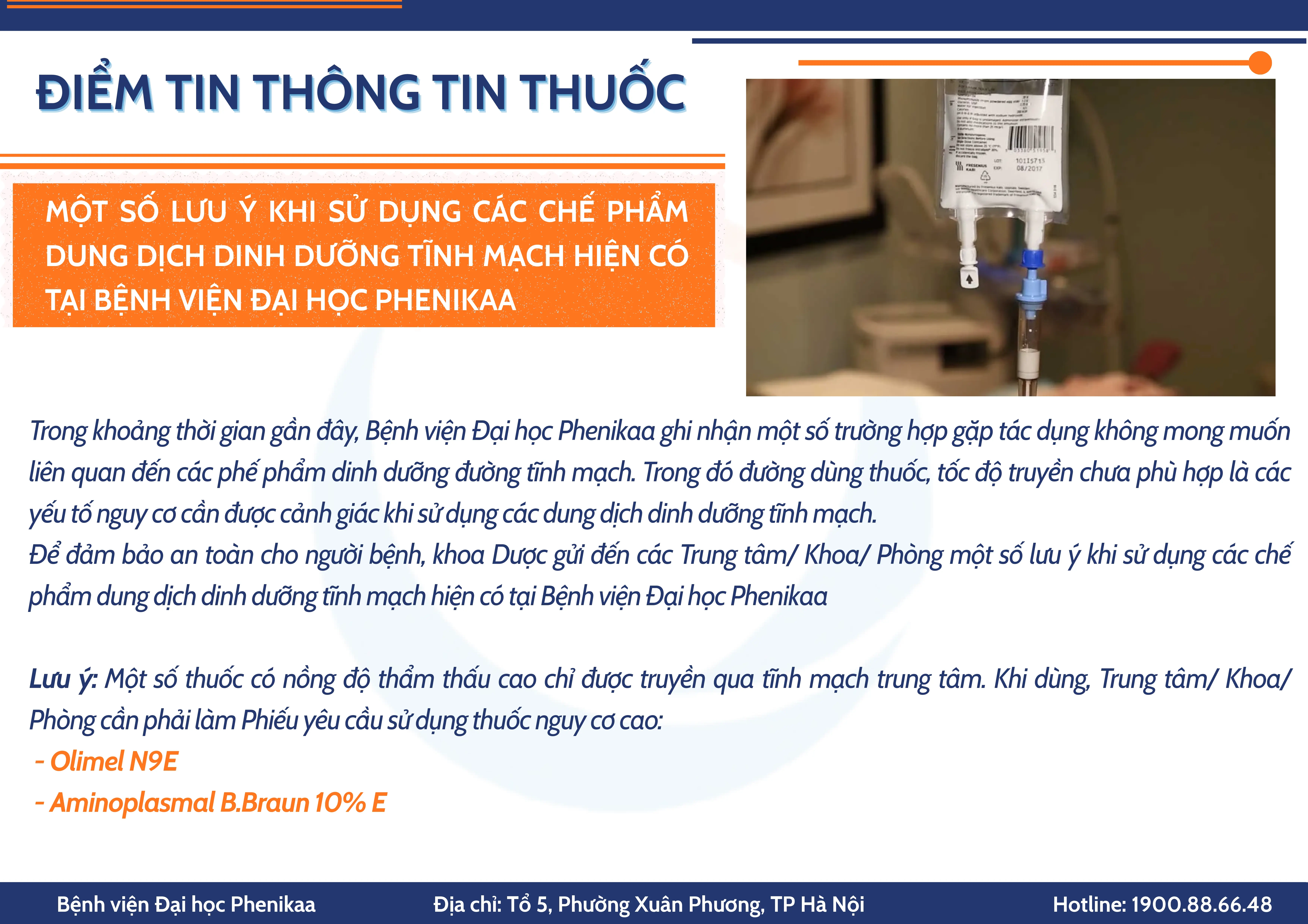 Lưu Ý Khi Sử Dụng Các Chế Phẩm Dung Dịch Dinh Dưỡng Tĩnh Mạch