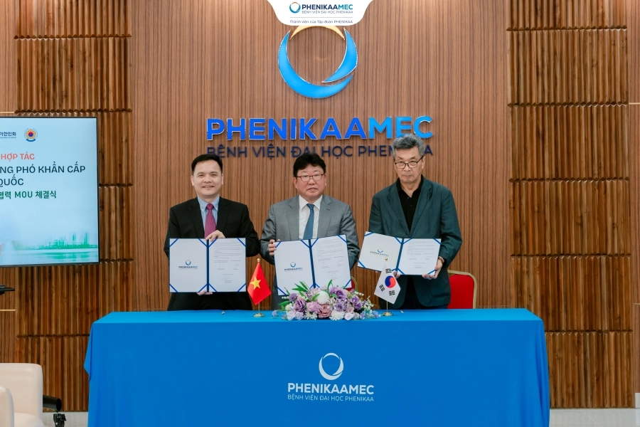 Lễ ký kết thỏa thuận hợp tác giữa Bệnh viện Đại học Phenikaa, GC&Phenikaa và Hiệp hội người Hàn Quốc tại Hà Nội