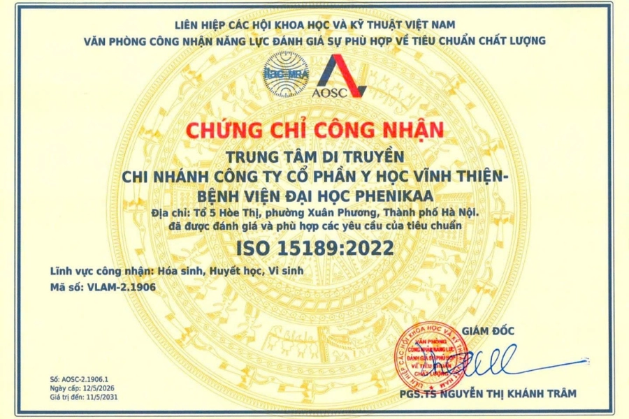 Trung tâm Di truyền PhenikaaMec chính thức đạt tiêu chuẩn chất lượng phòng xét nghiệm ISO 15189:2022