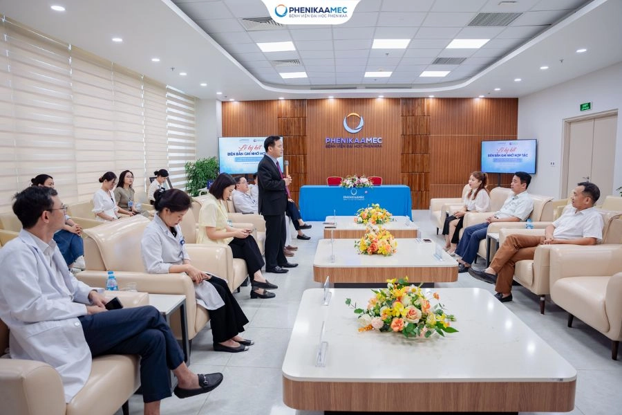 Lễ ký kết Biên bản ghi nhớ hợp tác giữa Bệnh viện Đại học Phenikaa và Bệnh viện Đa khoa Quốc tế Thiên Đức: Không ngừng mở rộng mạng lưới hợp tác đối ngoại