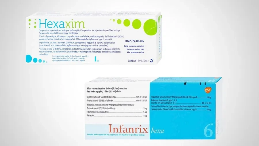 Hexaxim (Pháp) và Infanrix Hexa (Bỉ) đều là vắc xin 6 trong 1 được chỉ định tiêm cho trẻ từ 2 tháng tuổi trở lên