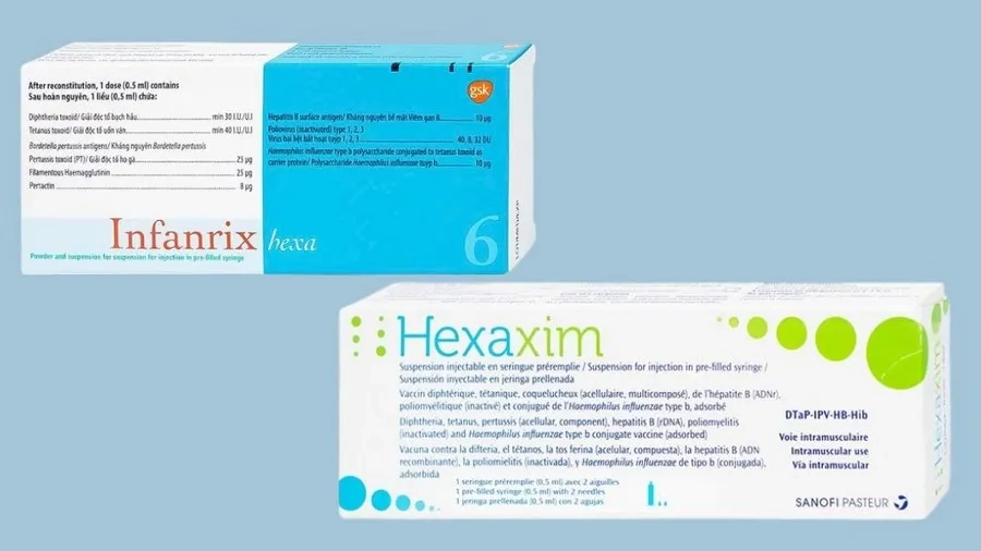 Infanrix Hexa và Hexaxim là hai vắc xin 6 trong 1 phòng ngừa các bệnh lý: Ho gà, bạch hầu, uốn ván, bại liệt, viêm gan B, Hib