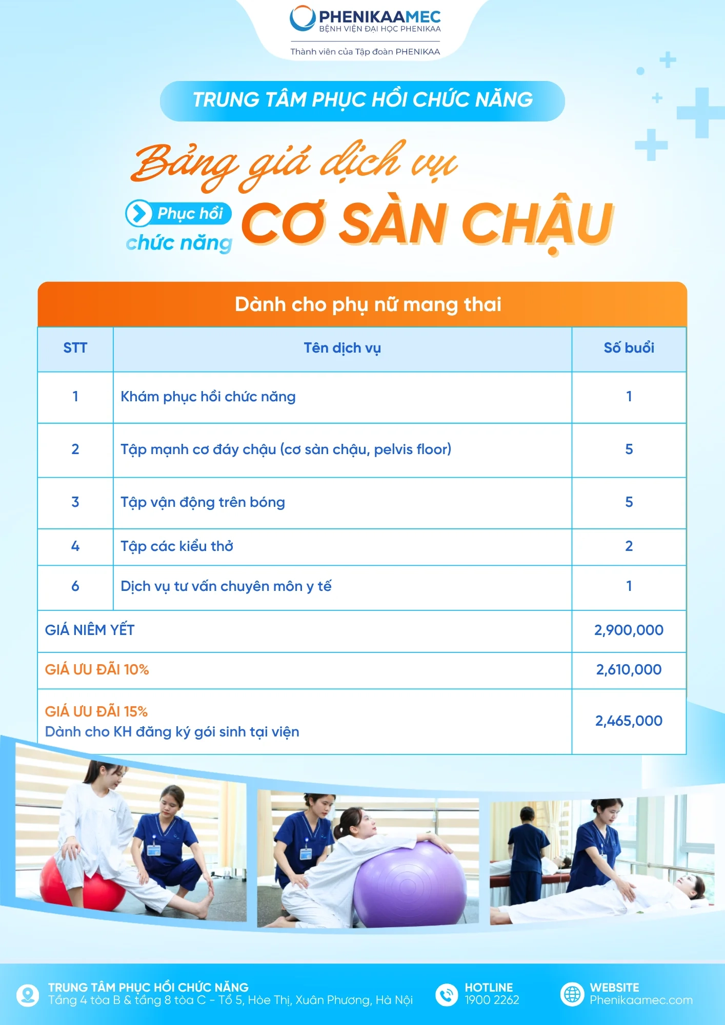 Gói Tập phục hồi chức năng cơ sàn chậu