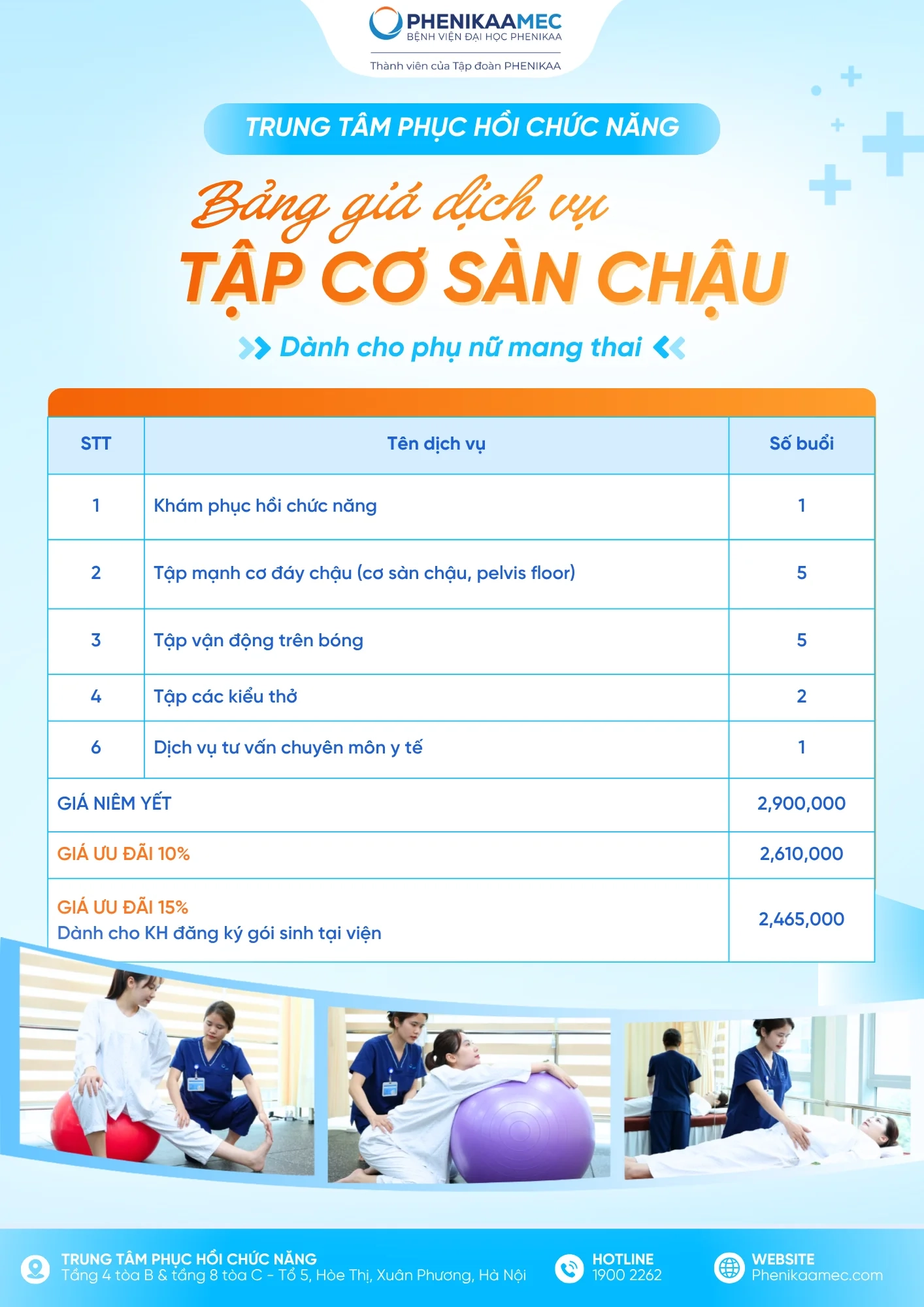 Gói tập cơ sàn chậu cho phụ nữ mang thai