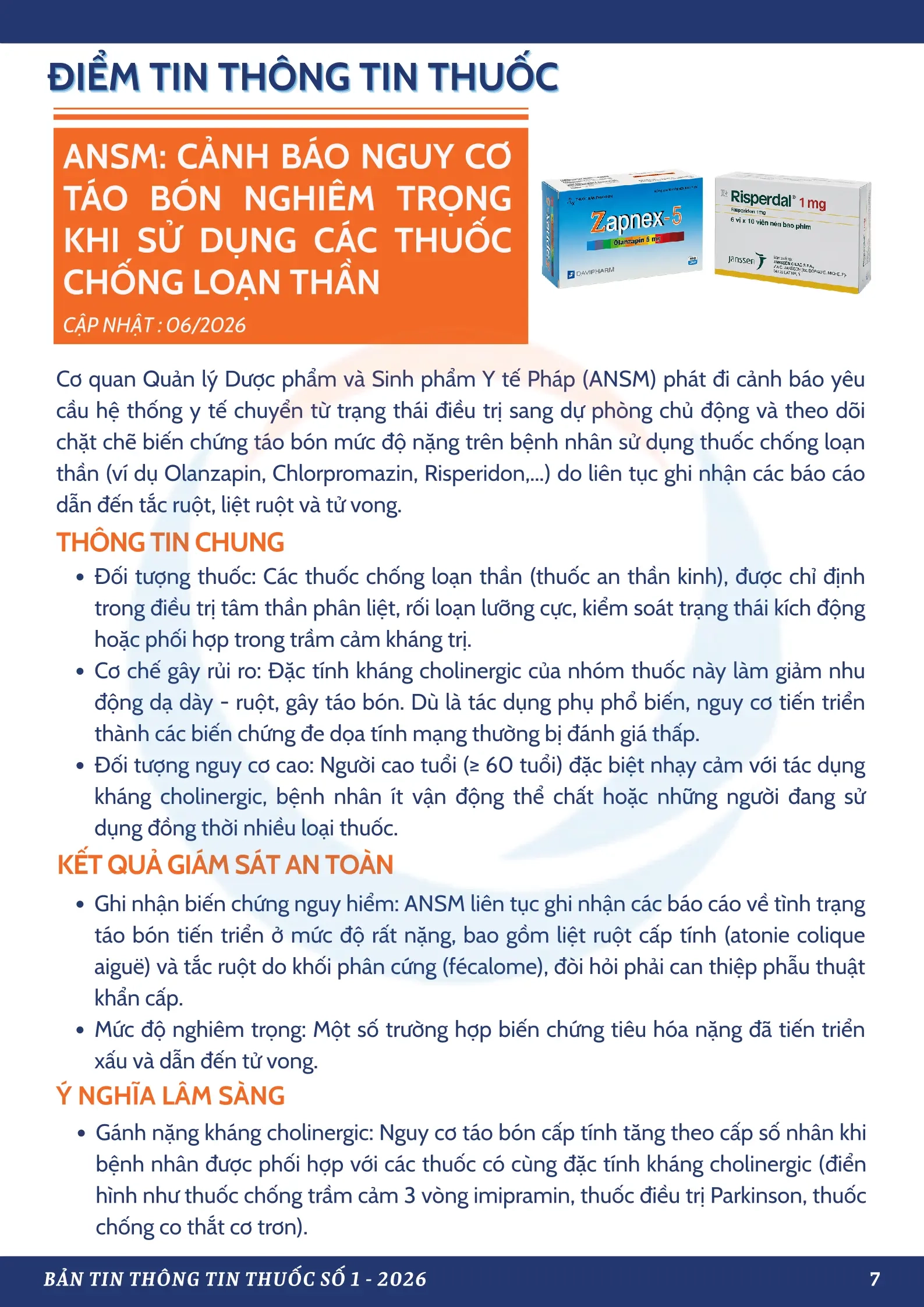Bản Tin Thông Tin Thuốc Số 1 - 2026
