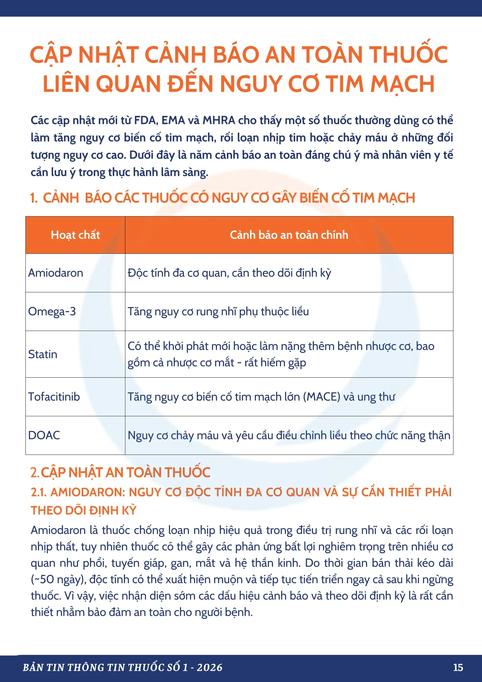 Bản Tin Thông Tin Thuốc Số 1 - 2026