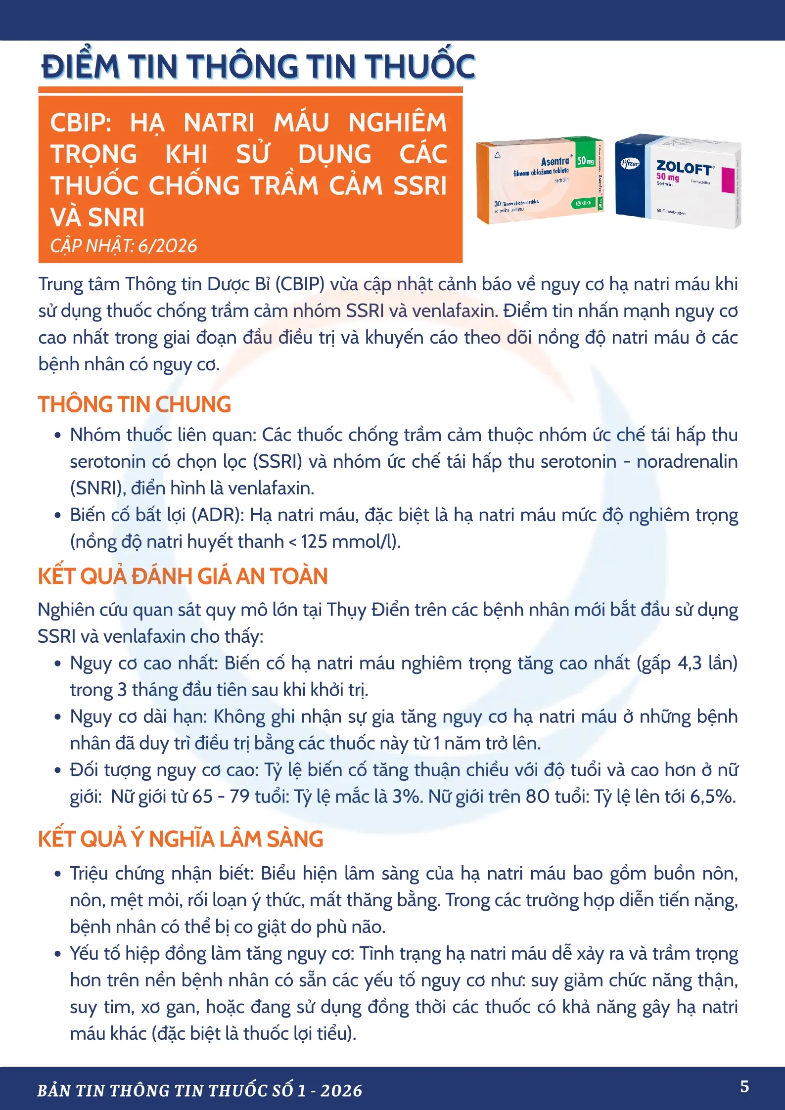 Bản Tin Thông Tin Thuốc Số 1 - 2026