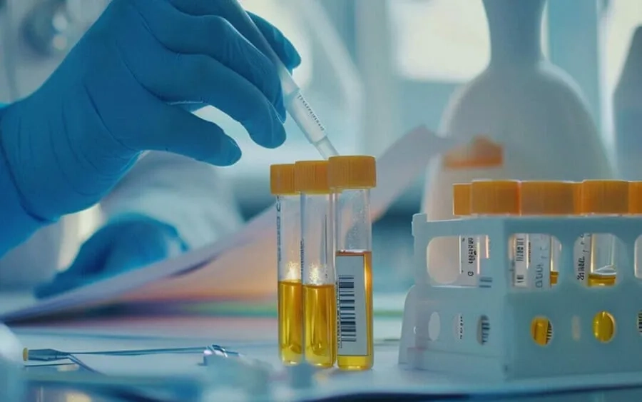 Xét nghiệm nước tiểu giúp phát hiện protein niệu và đánh giá tổn thương thận